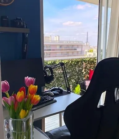 Apartamento Loft With Romantic View Over The Eiffel Tower